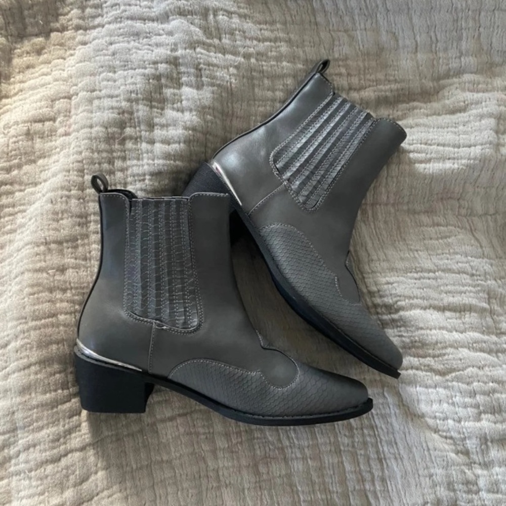 Missguided Gray cowboy boots brand new